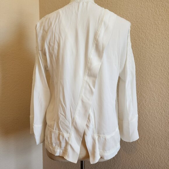 Rebecca Minkoff Long Sleeve Embroidered Top - Ivory - XS - Picture 5 of 8